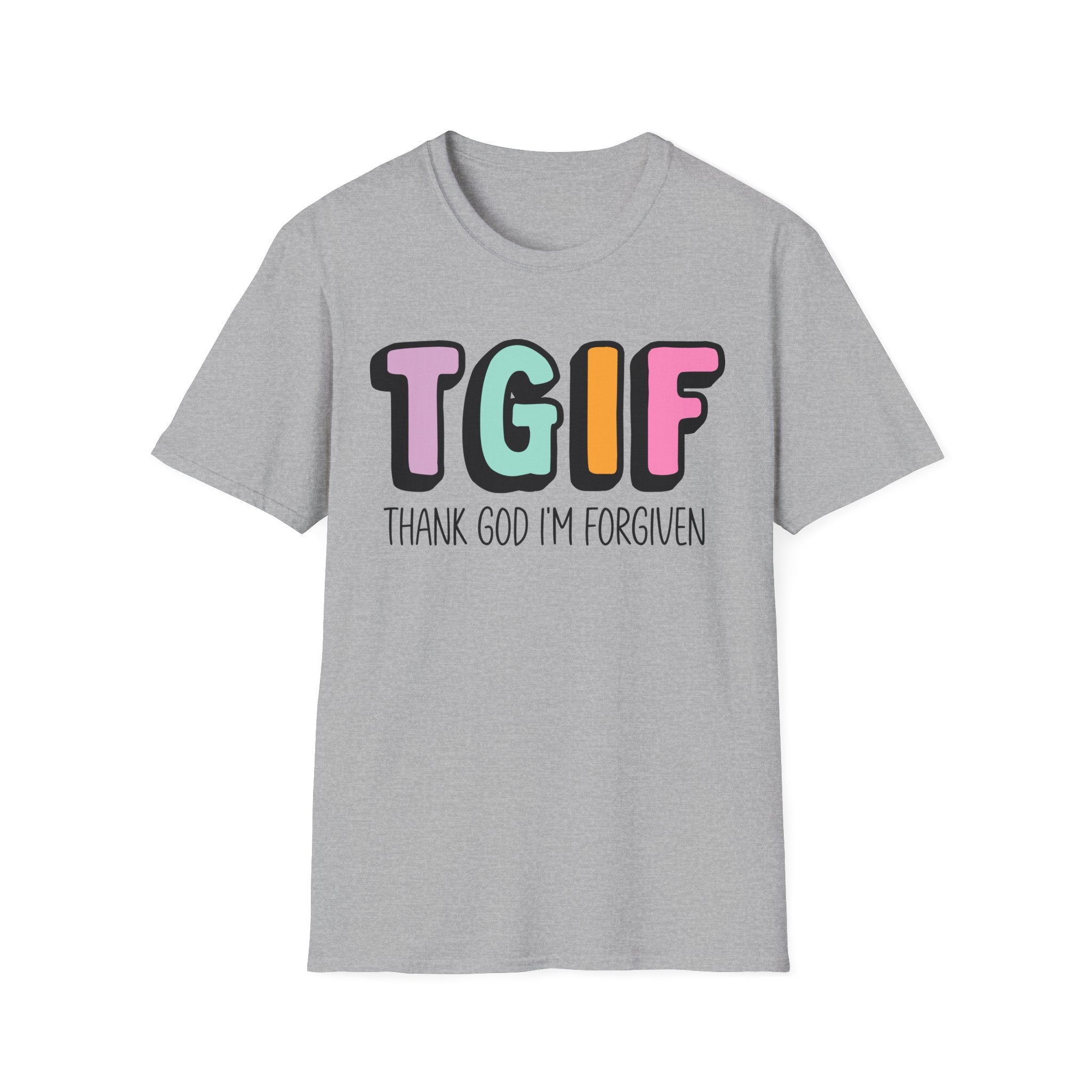 TGIF "Thank God I’m Forgiven" T-Shirt — Colorful Christian Faith Tee