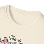 She Is Strong Floral T‑Shirt — Proverbs 31:25 Inspirational Women’s Tee