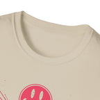 Faith Smiley Cross T-Shirt — Colorful Retro Smile Faces Graphic Tee