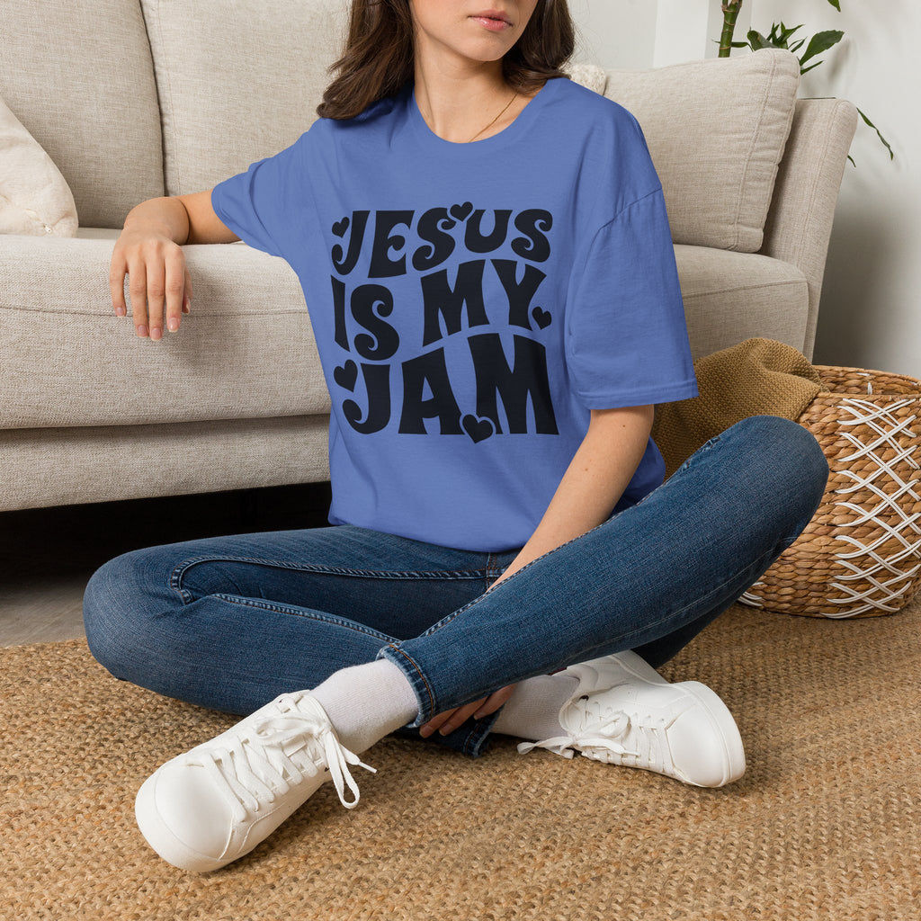 Jesus Is My Jam T-Shirt — Retro Heart Faith Tee