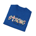 She Is Strong Floral T‑Shirt — Proverbs 31:25 Inspirational Women’s Tee
