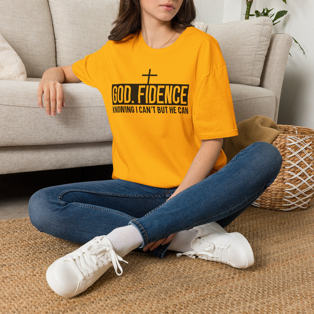 Faith Confidence T-Shirt — "God. Fidence" Christian Inspirational Tee