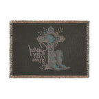 Saved By Grace Woven Blanket — Floral Cross & Cowboy Boots Throw