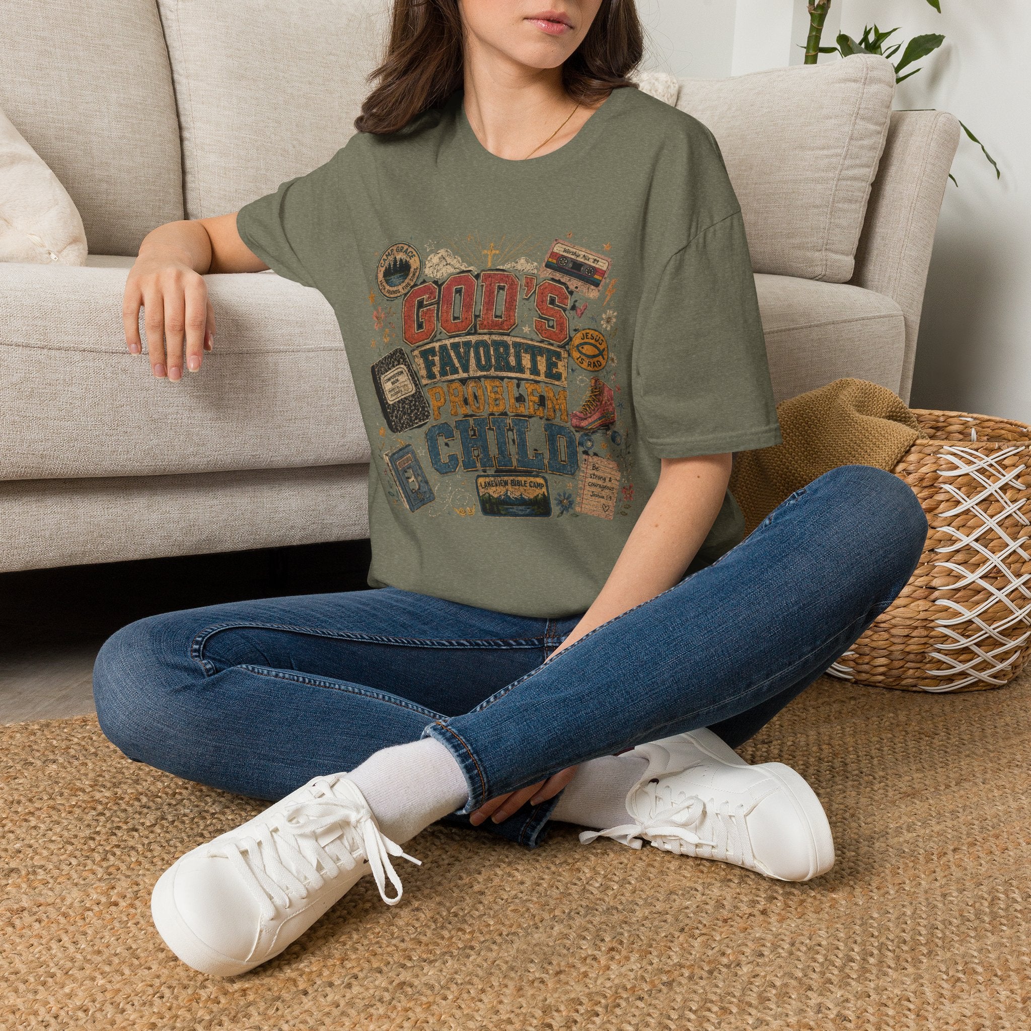 God's Favorite Problem Child T-Shirt — Vintage Faith Graphic Tee