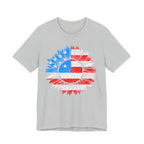 American Flag Sunflower T-Shirt — Patriotic USA Floral Tee for 4th of July