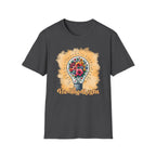 Be The Light Graphic T-Shirt — Floral Lightbulb Inspirational Tee