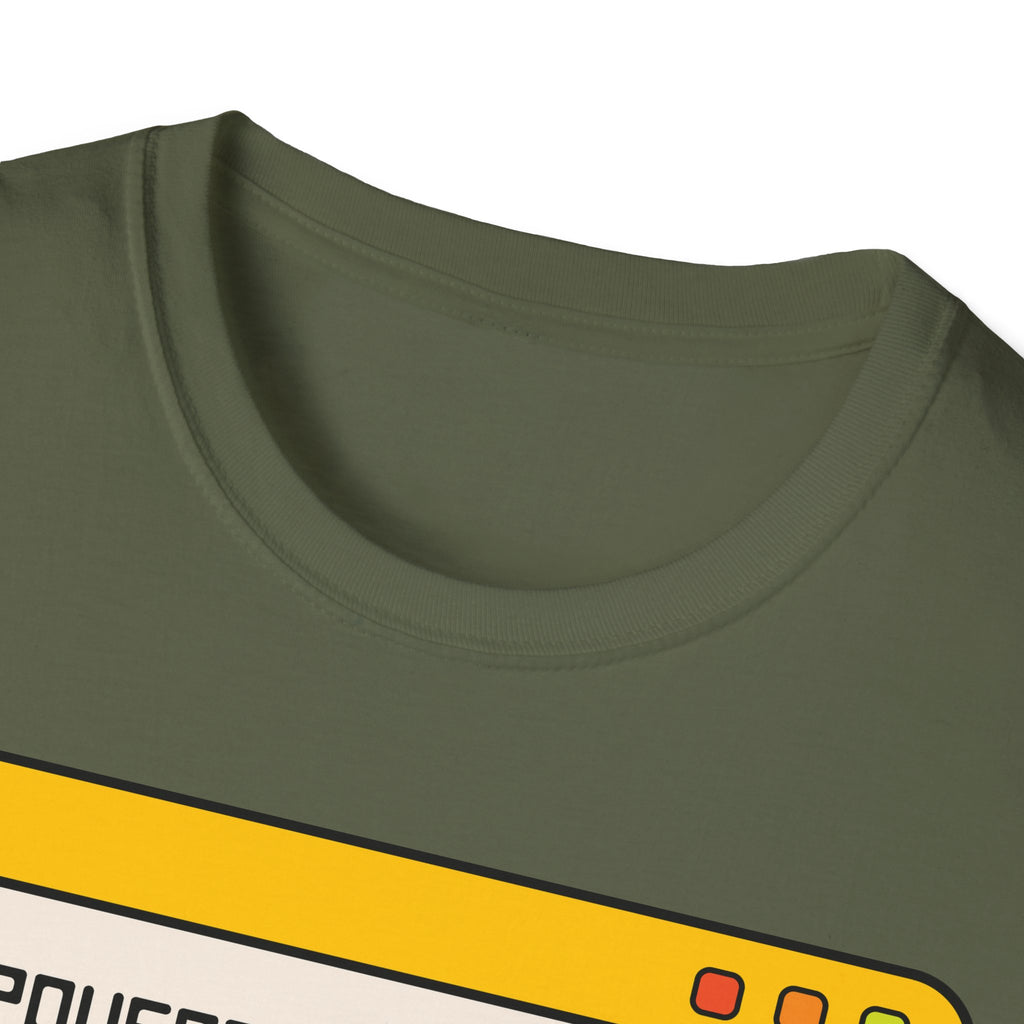 T-Shirt — "Powered by Jesus and Sarcasm" Graphic Tee