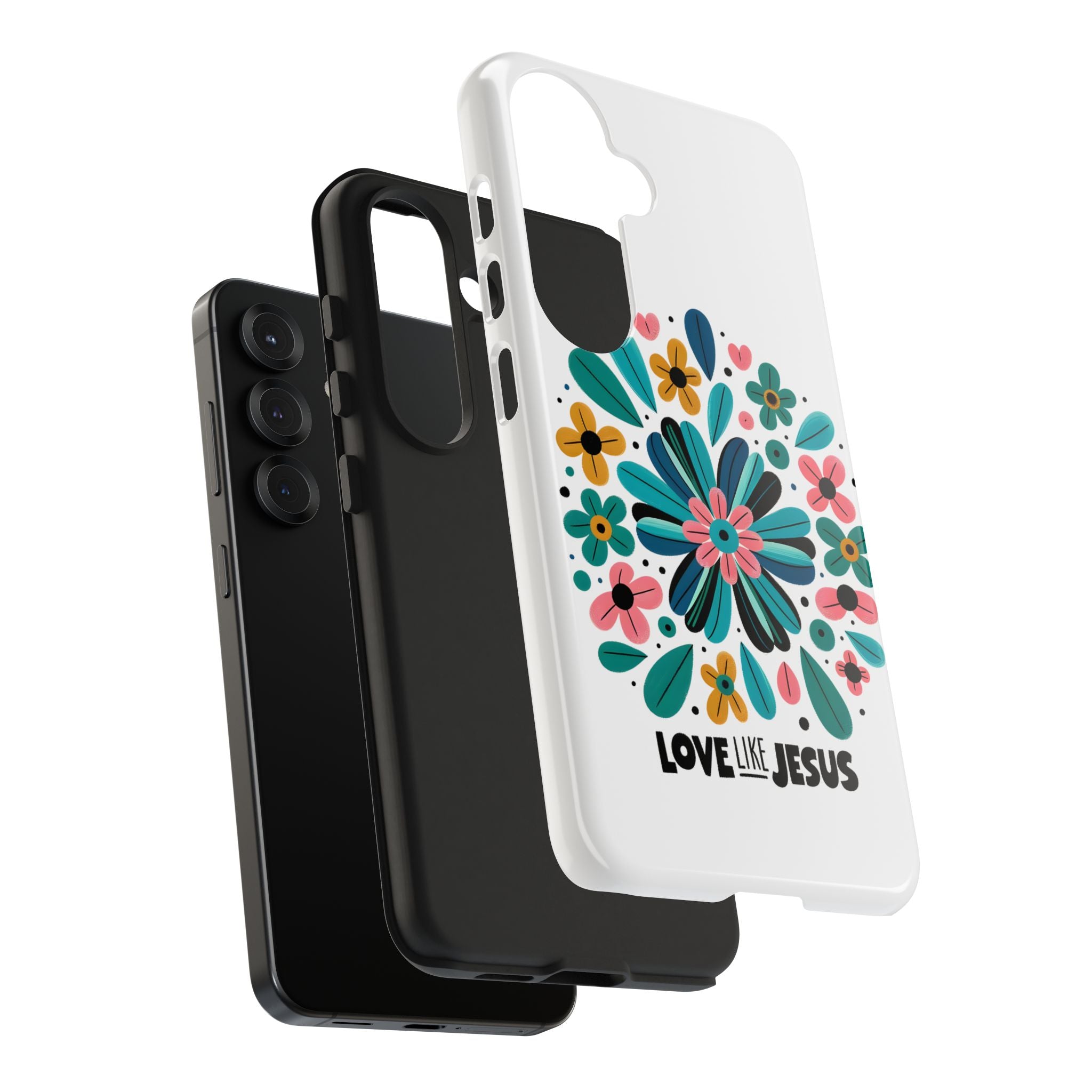 Tough Phone Case — “Love Like Jesus” Floral Christian iPhone Case