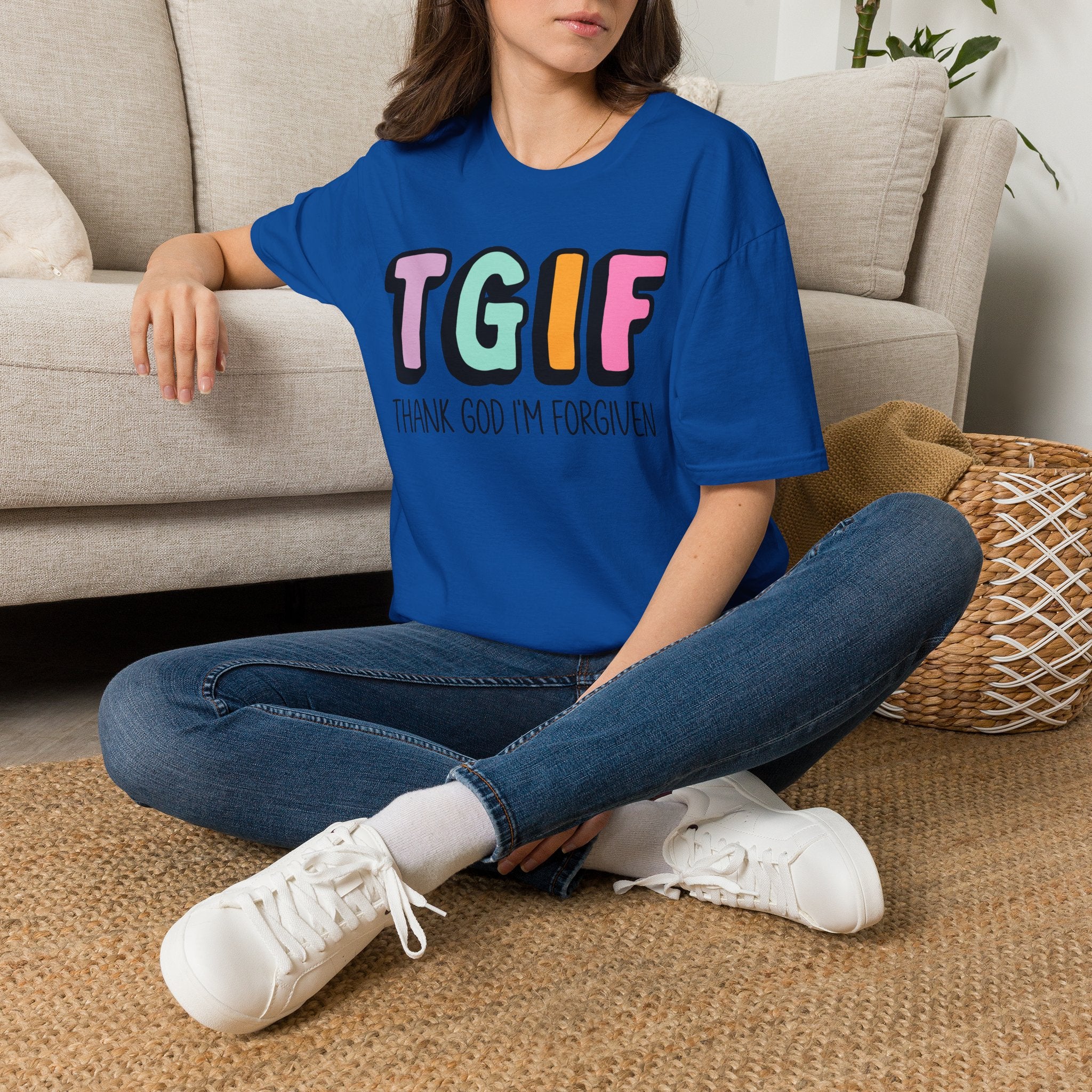 TGIF "Thank God I’m Forgiven" T-Shirt — Colorful Christian Faith Tee