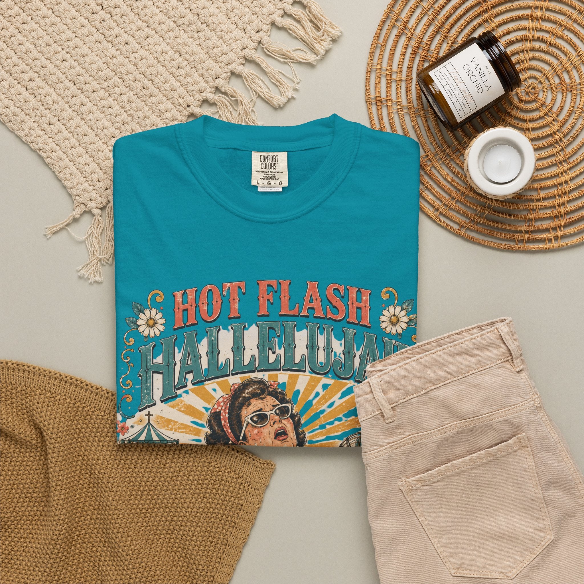 T-Shirt — "Hot Flash Hallelujah" Vintage Gospel Graphic Tee