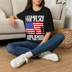 I Stand for the Flag & Kneel for the Cross T-Shirt — Patriotic American Flag Tee