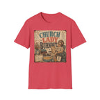 Church Lady Burnout T-Shirt — Vintage Funny Christian Humor Tee for Busy Church Volunteers