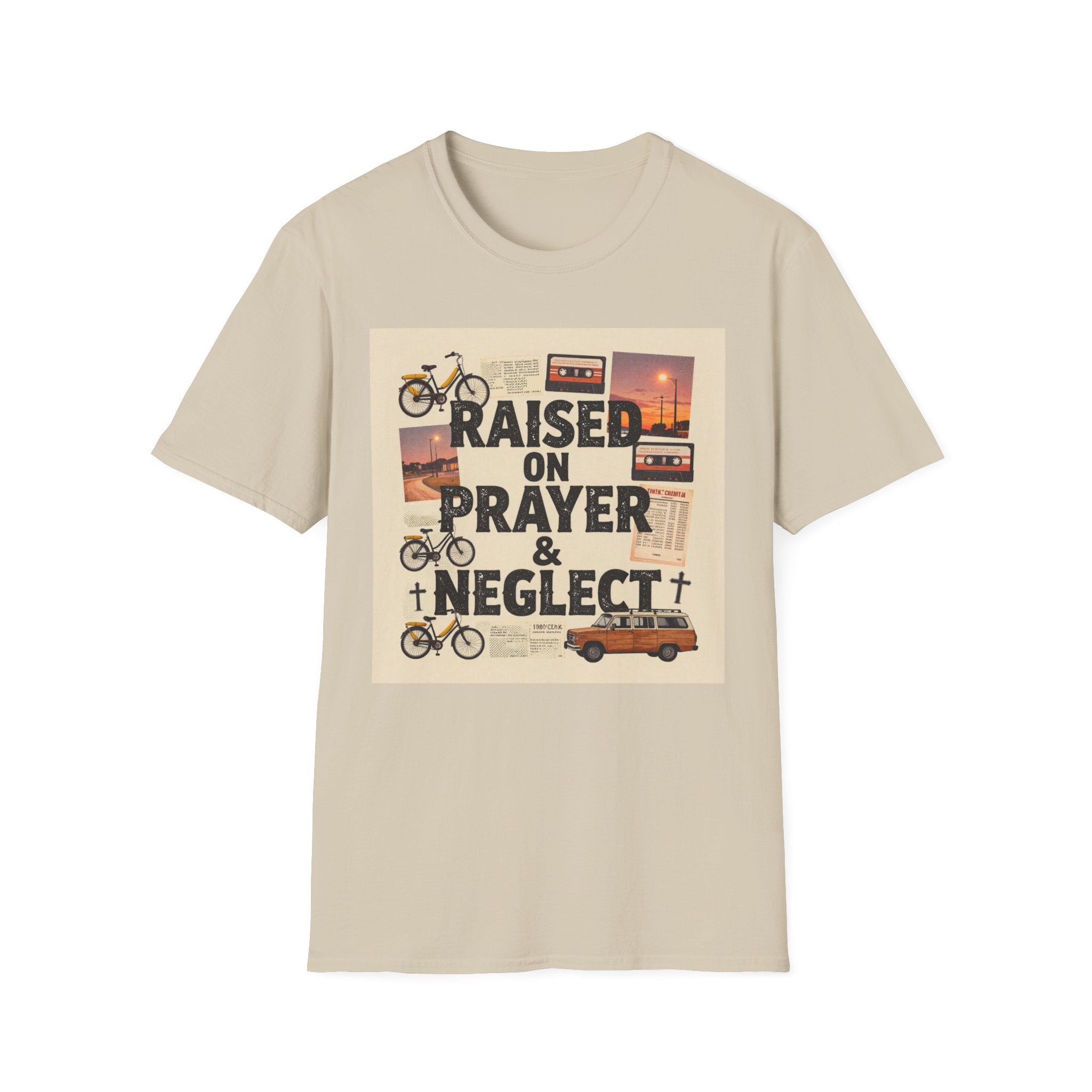 Raised on Prayer T-Shirt — Vintage Faith & Nostalgia Tee