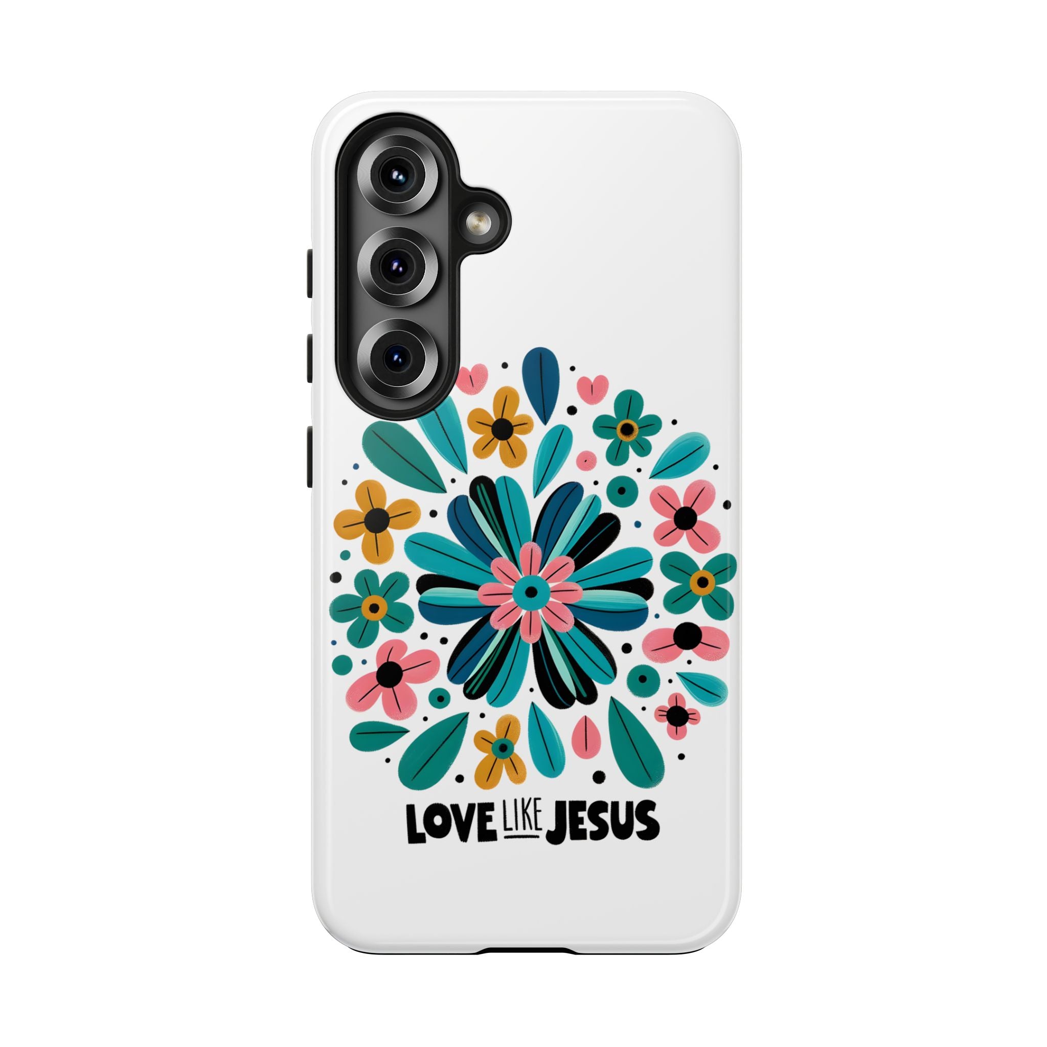 Tough Phone Case — “Love Like Jesus” Floral Christian iPhone Case
