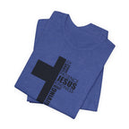Christian Cross T-Shirt – 'Jesus, Forgiving, Love, Kindness' Word Cloud Tee
