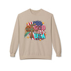 God Blessed the USA Crewneck Sweatshirt — Patriotic Christian American Flag Design