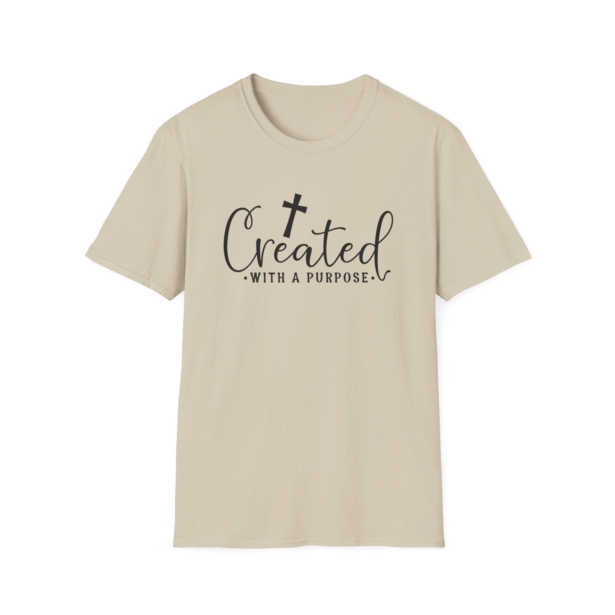 Created With a Purpose Christian T-Shirt — Faith Cross Inspirational Tee