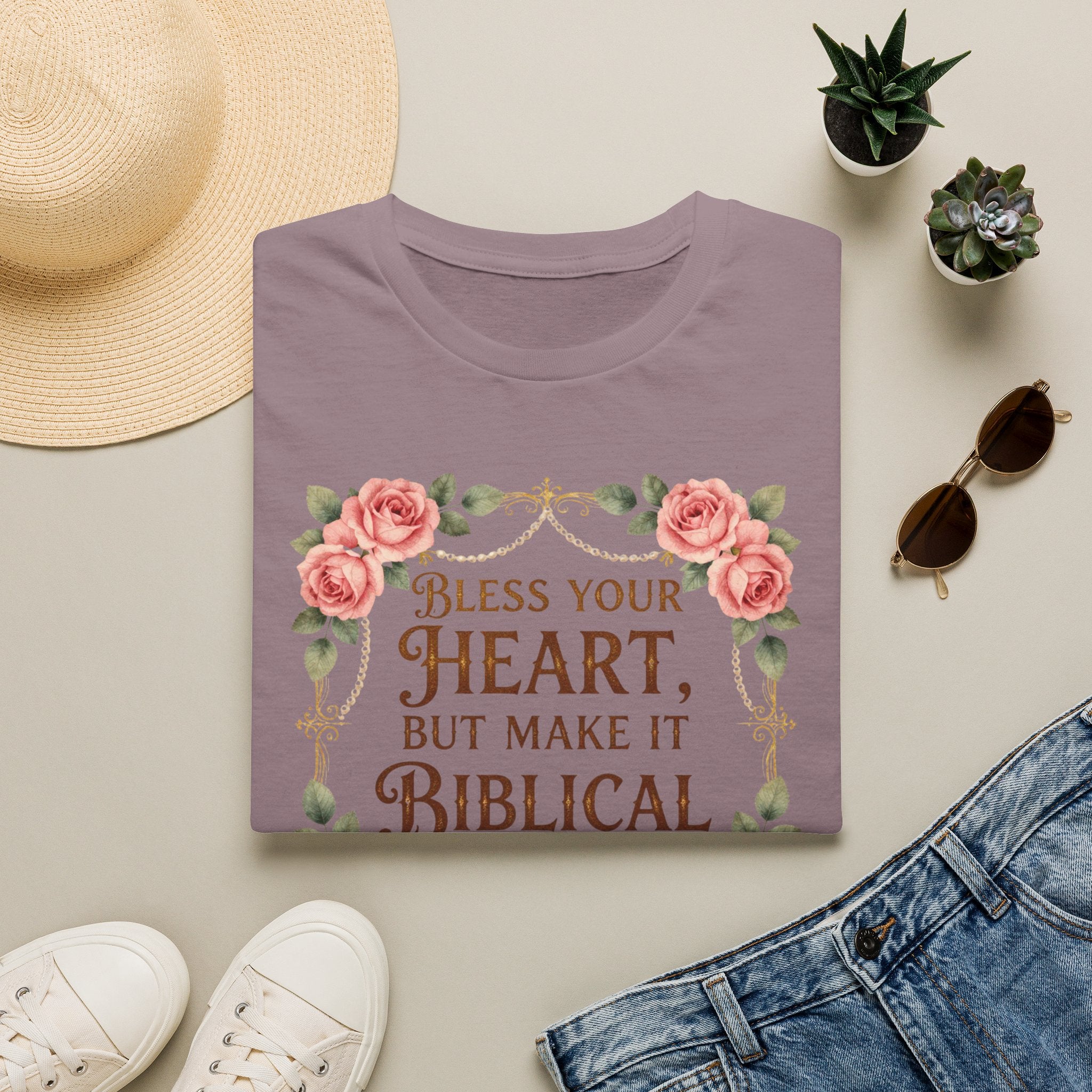 Biblical Blessings T-Shirt — "Bless Your Heart, But Make It Biblical" Floral Tee
