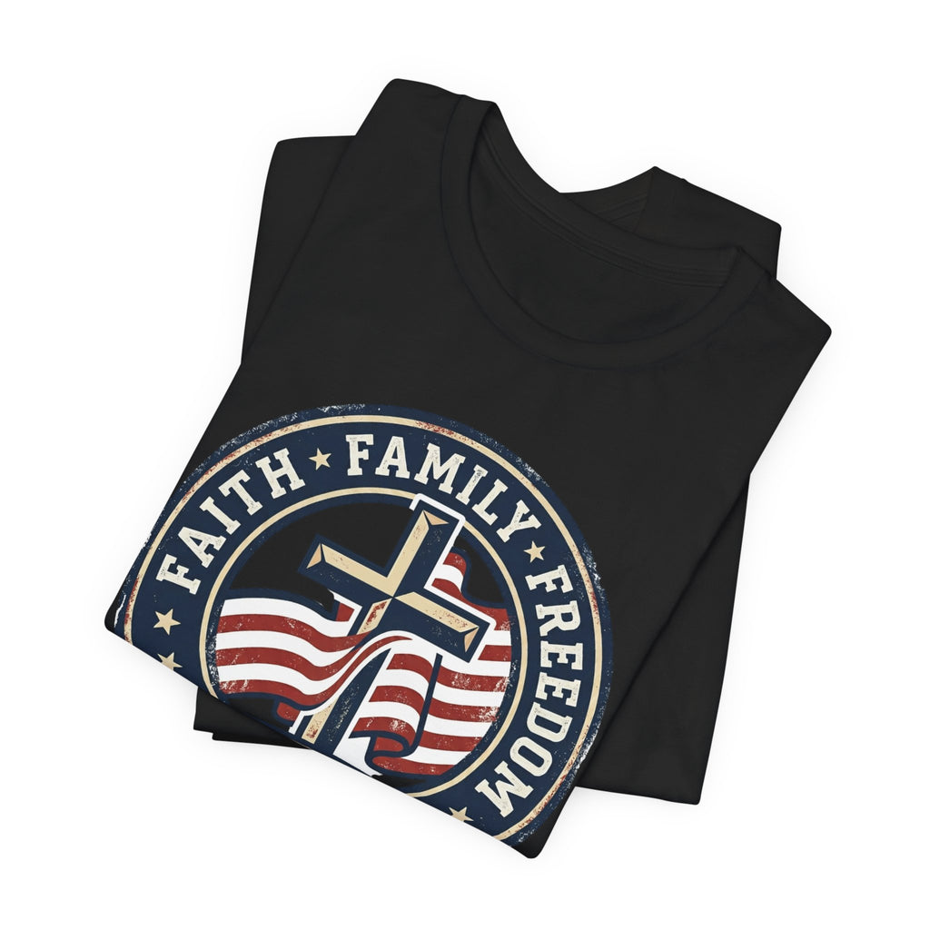 Faith Family Freedom Tee | patriotic, faith-based, vintage Americana
