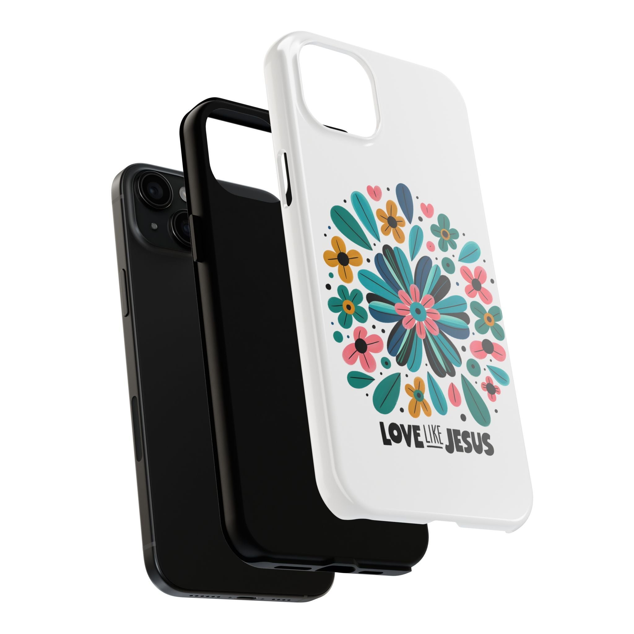 Tough Phone Case — “Love Like Jesus” Floral Christian iPhone Case