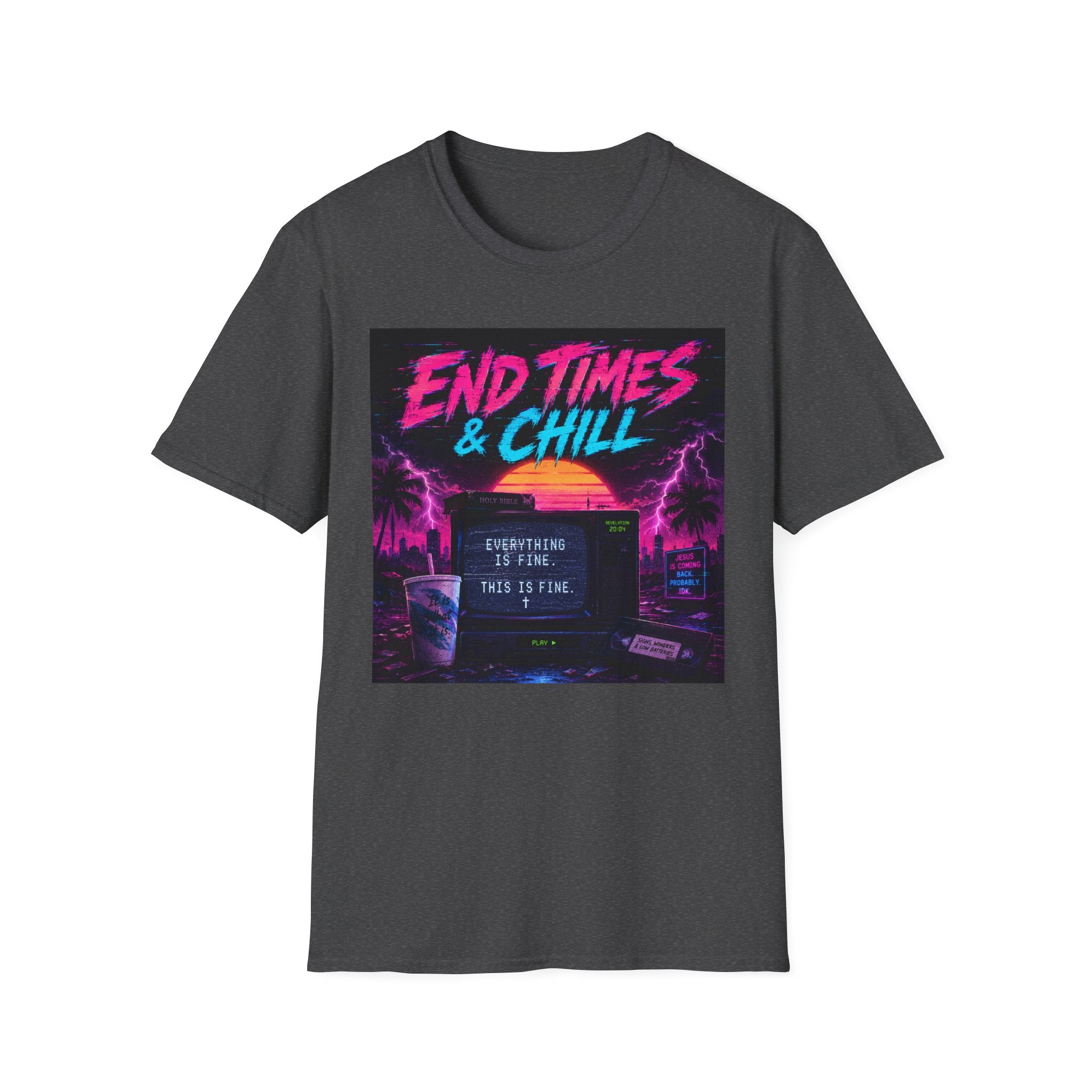 Retro 'End Times & Chill' T-Shirt — Vaporwave Sunset Tee