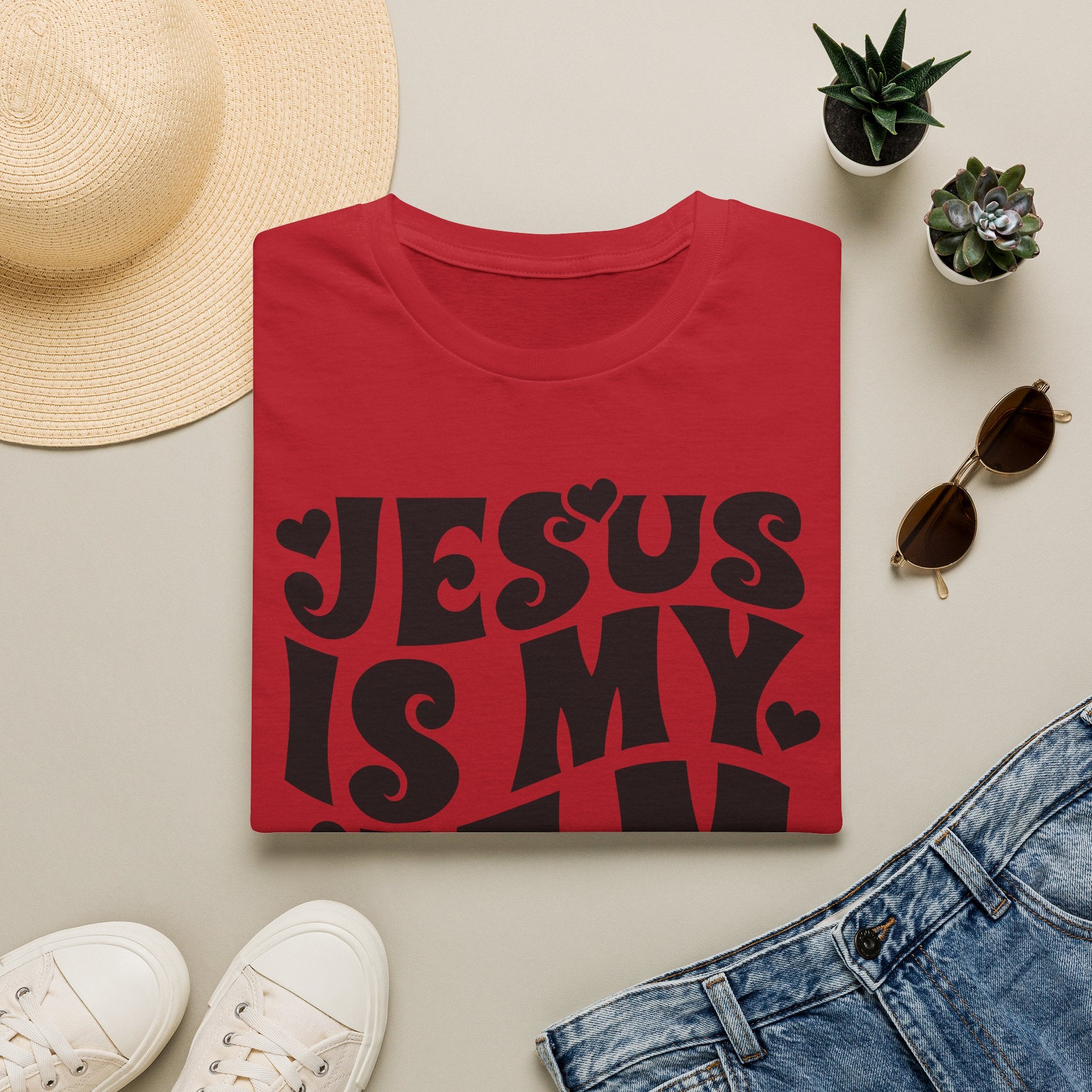 Jesus Is My Jam T-Shirt — Retro Heart Faith Tee