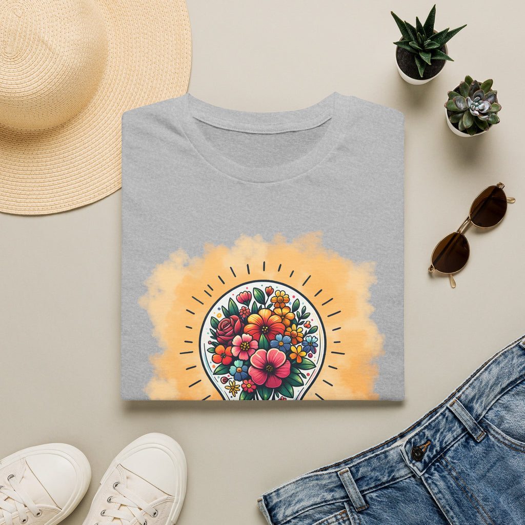 Be The Light Graphic T-Shirt — Floral Lightbulb Inspirational Tee