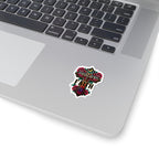 Faith Leopard Cross Kiss-Cut Sticker — Floral Rose Christian Decal