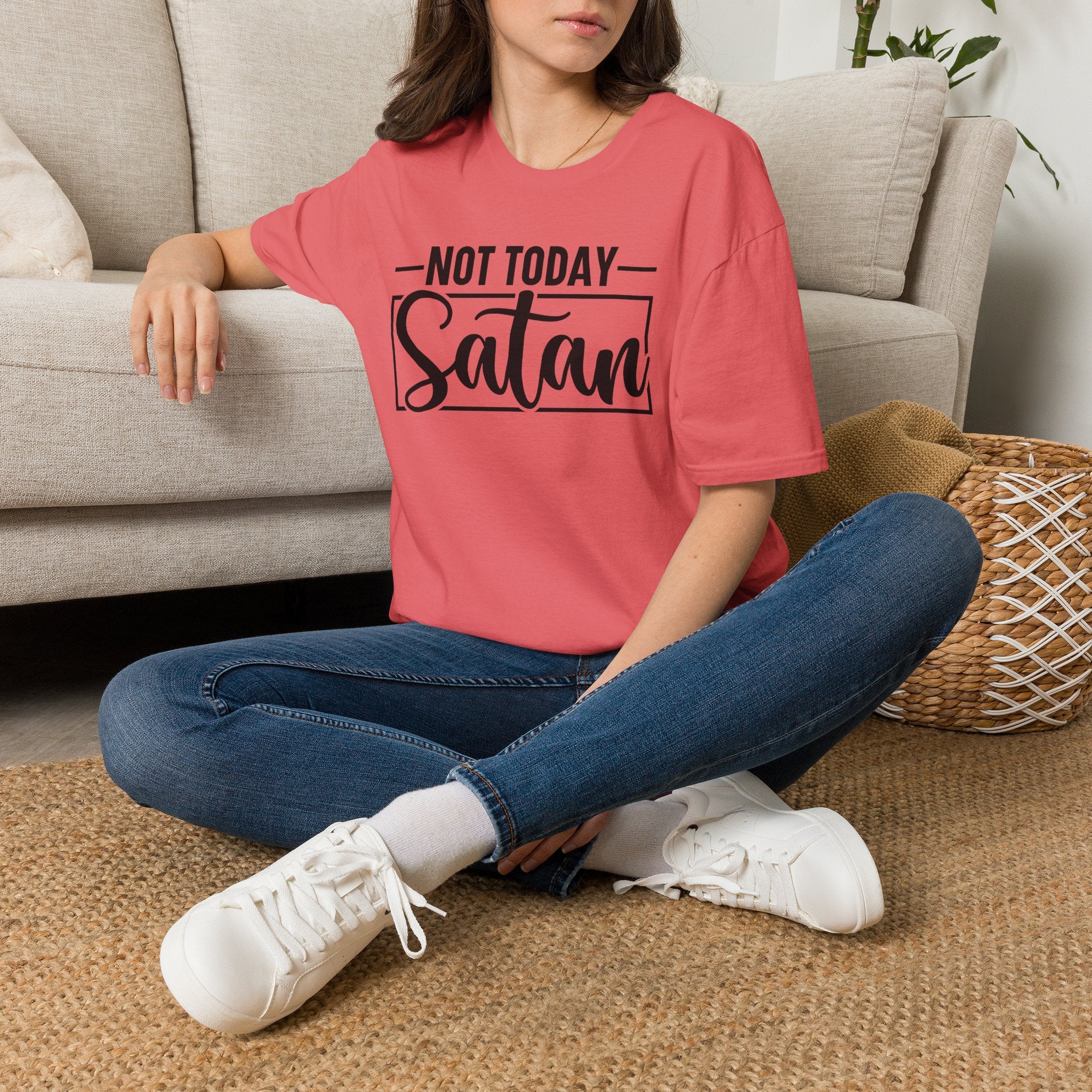 Not Today Satan T-Shirt — Funny Christian Faith Graphic Tee