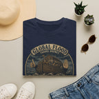 Global Flood Travel Badge T-Shirt – Vintage Ark Graphic Tee ("Unsubscribe from Humanity")