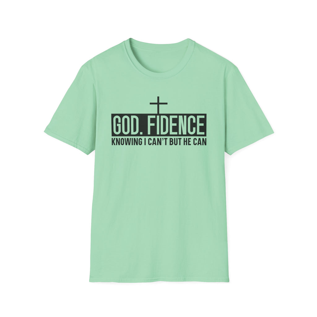 Faith Confidence T-Shirt — "God. Fidence" Christian Inspirational Tee