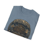 Global Flood Travel Badge T-Shirt – Vintage Ark Graphic Tee ("Unsubscribe from Humanity")