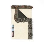 He Is Risen Woven Blanket — Easter Cross Floral Throw