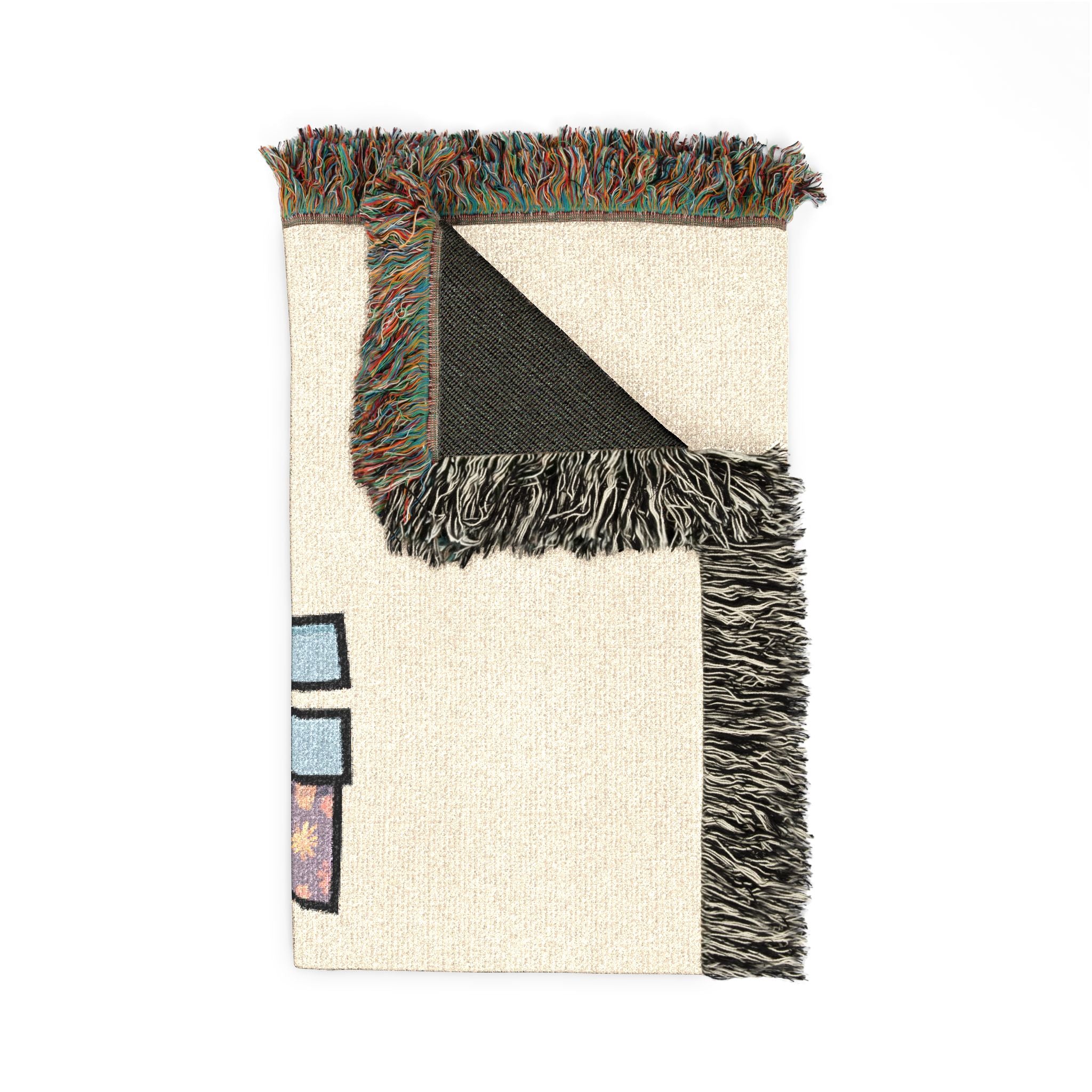 He Is Risen Woven Blanket — Easter Cross Floral Throw