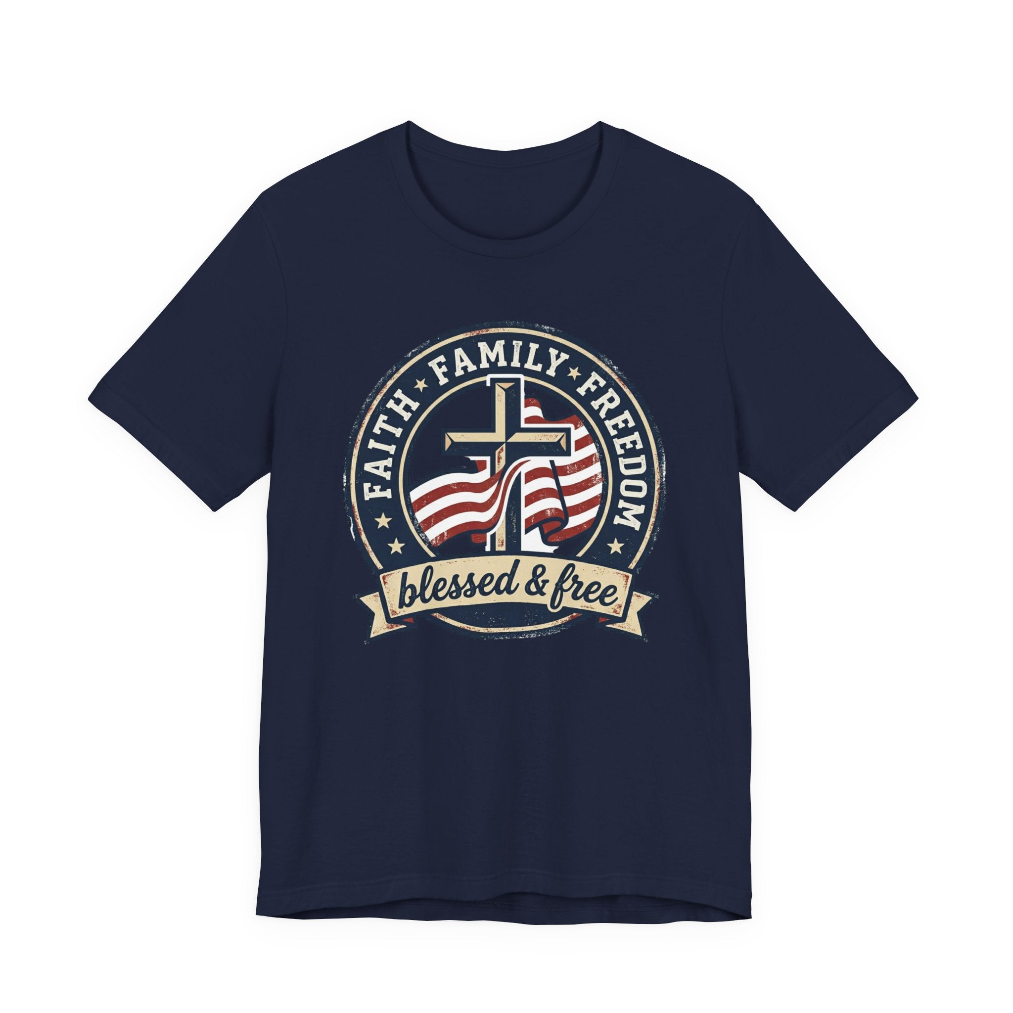 Faith Family Freedom Tee | patriotic, faith-based, vintage Americana