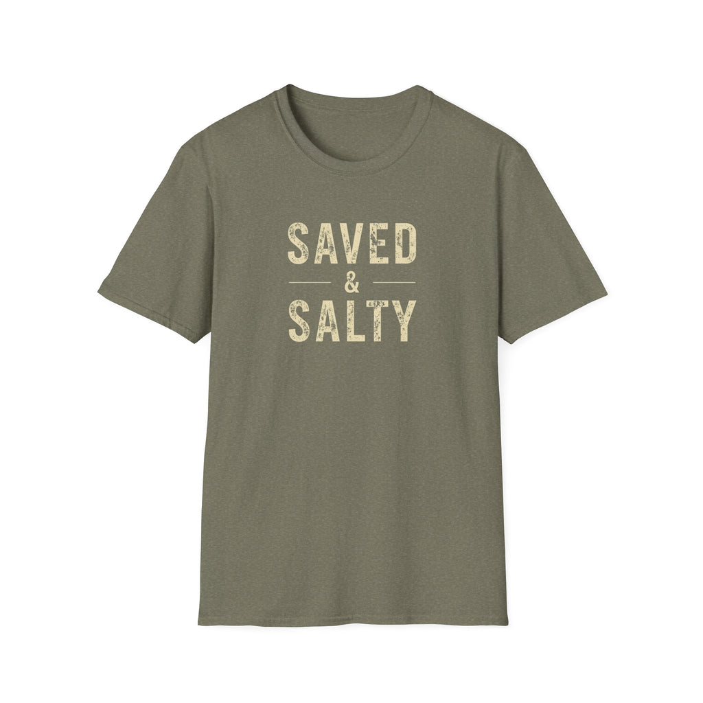 Saved & Salty T‑Shirt — Christian Beachy Faith Graphic Tee