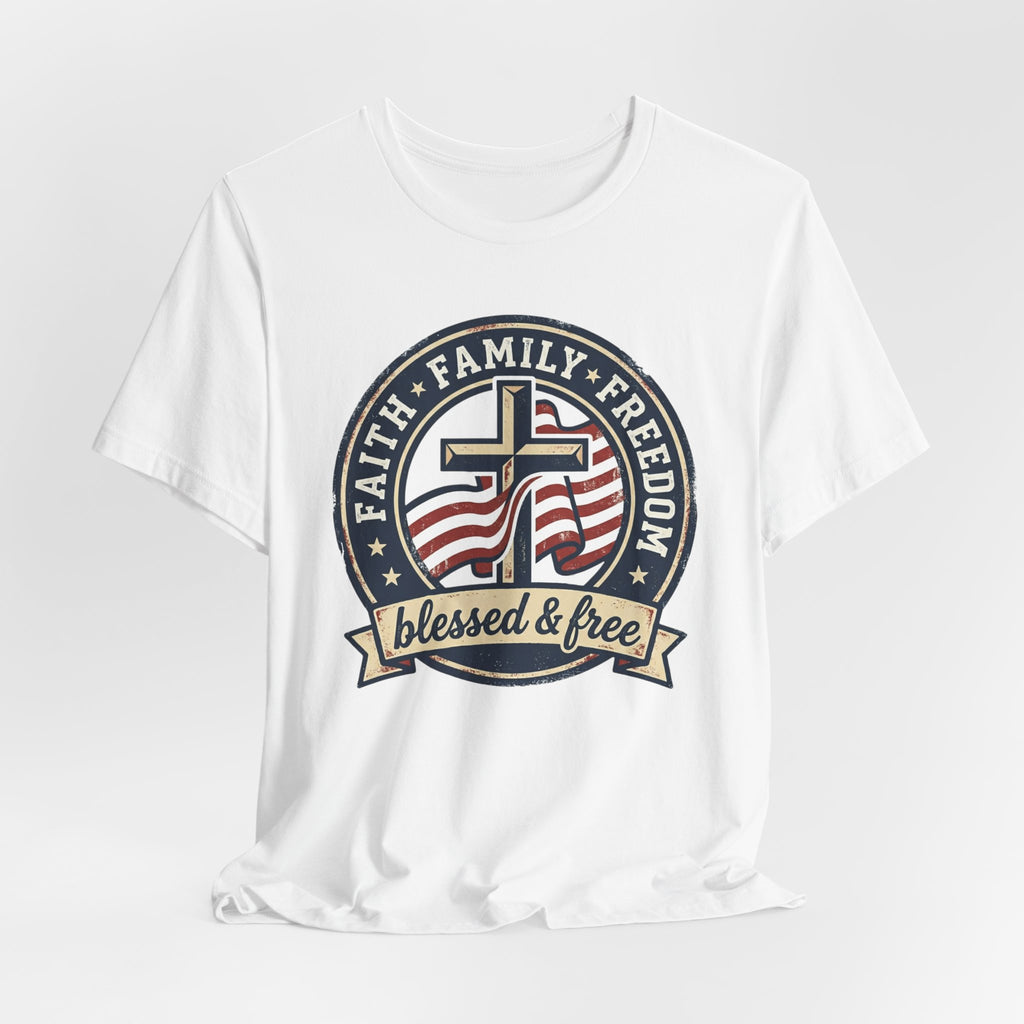 Faith Family Freedom Tee | patriotic, faith-based, vintage Americana