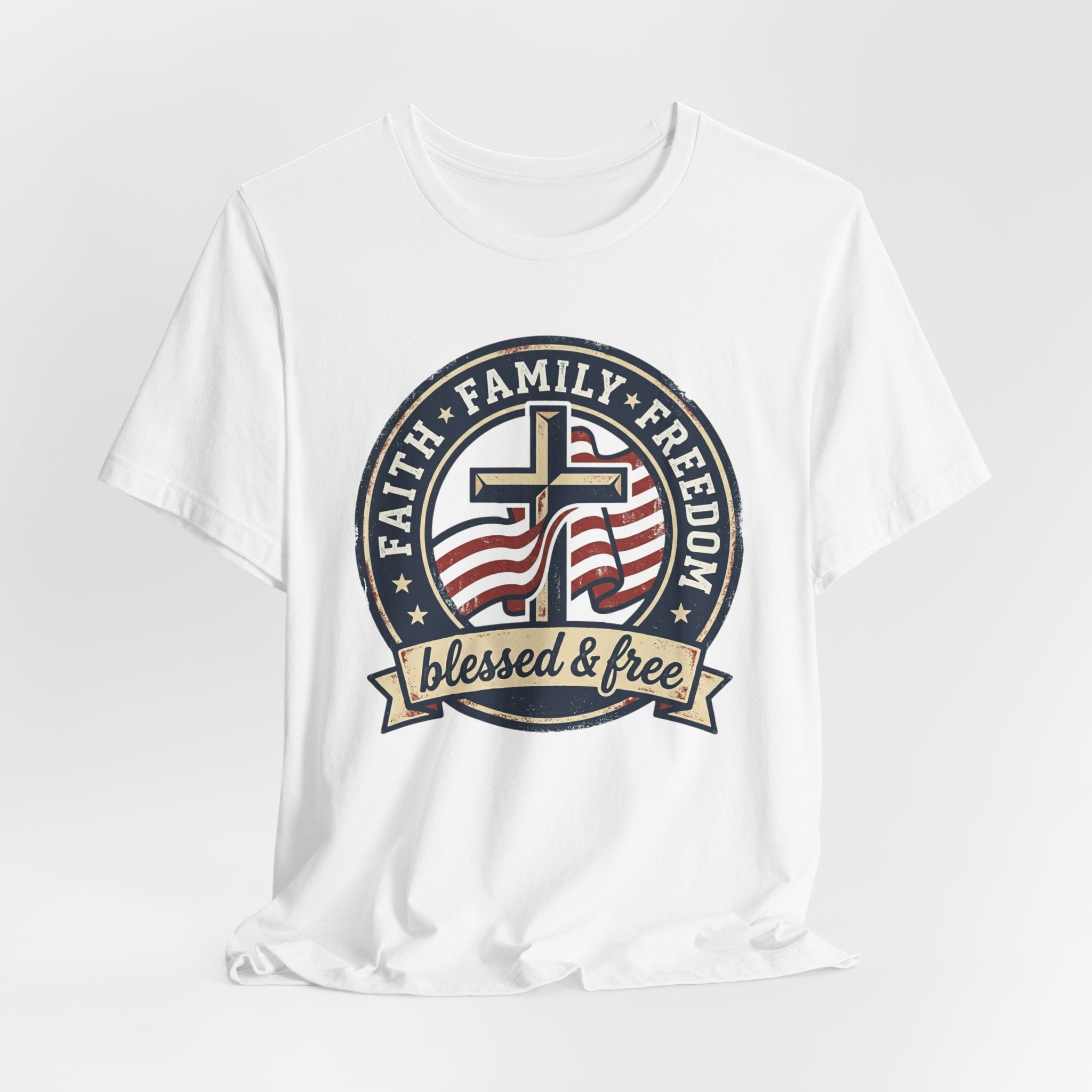 Faith Family Freedom Tee | patriotic, faith-based, vintage Americana