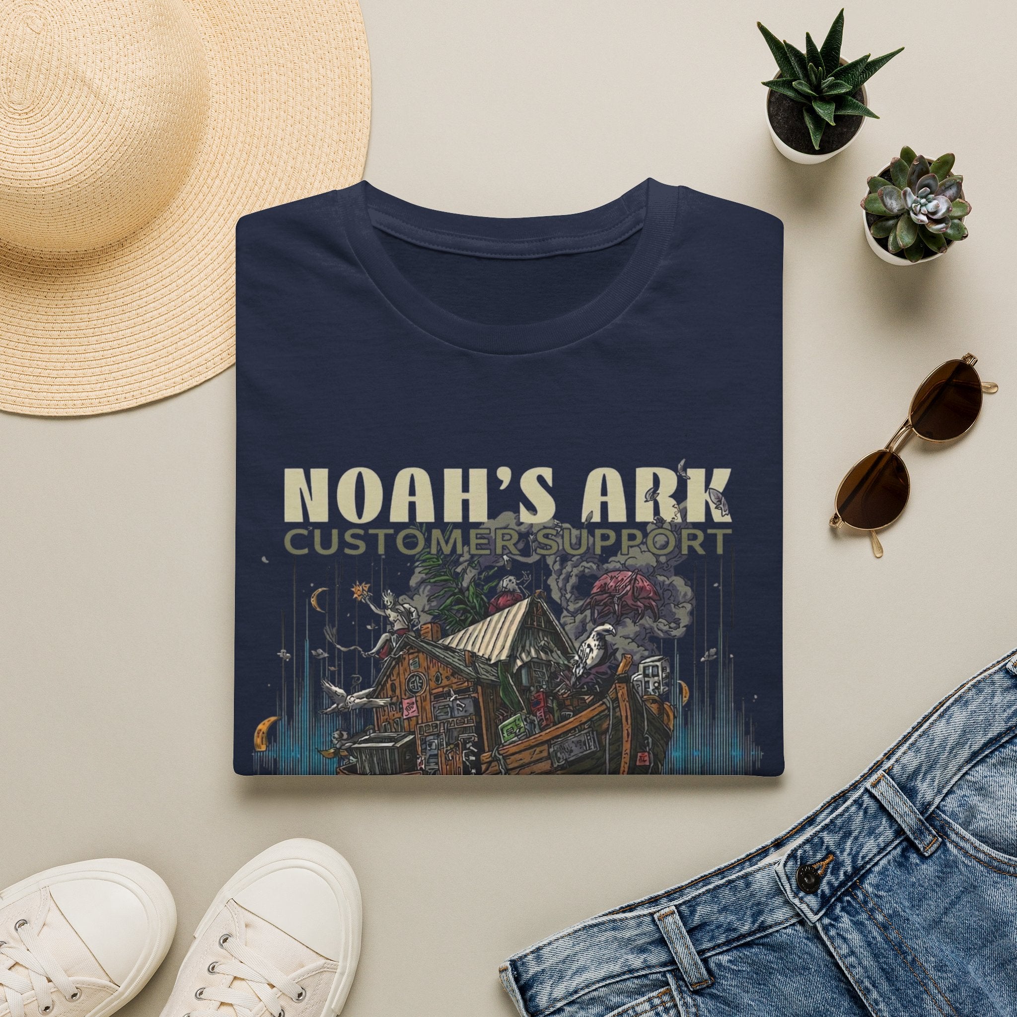 Noah's Ark Graphic T‑Shirt — Vintage Ark Illustration with Animals