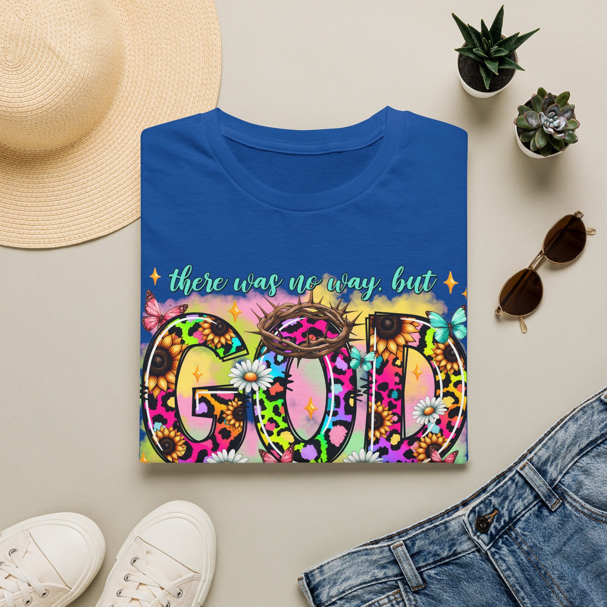Floral 'God Made a Way' Christian Graphic T-Shirt