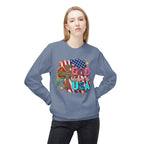 God Blessed the USA Crewneck Sweatshirt — Patriotic Christian American Flag Design