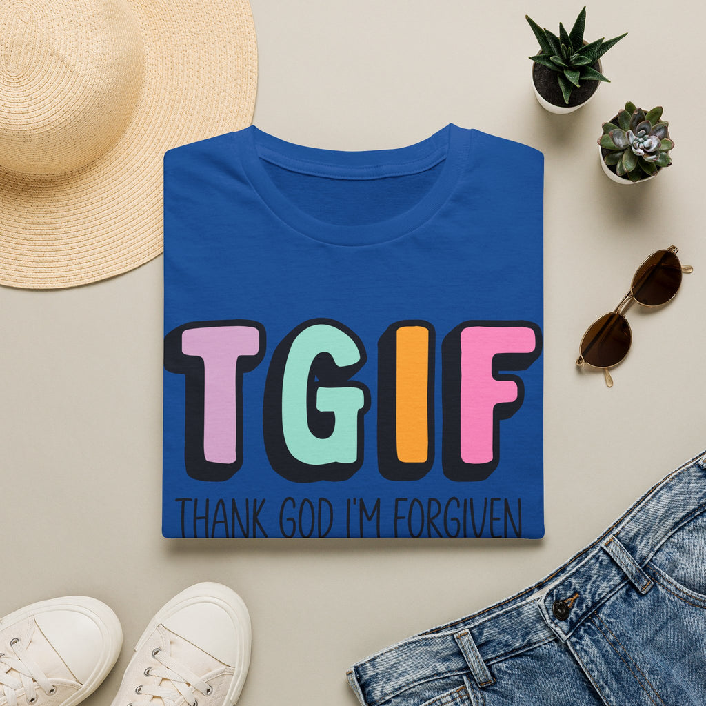 TGIF "Thank God I’m Forgiven" T-Shirt — Colorful Christian Faith Tee