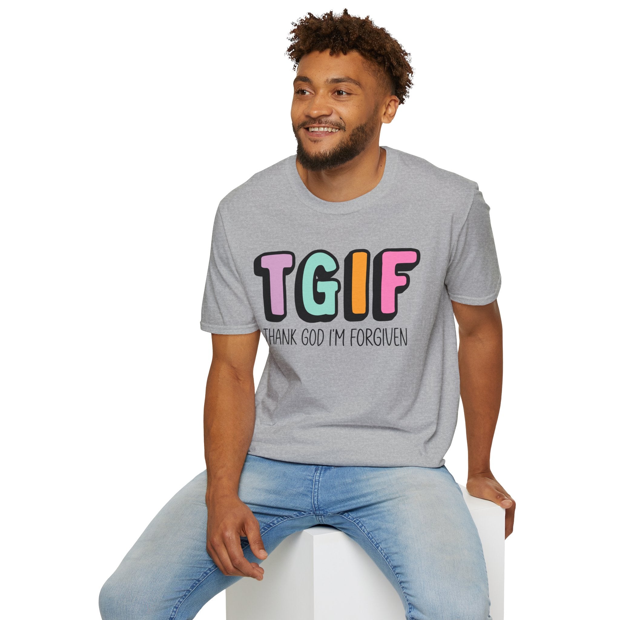 TGIF "Thank God I’m Forgiven" T-Shirt — Colorful Christian Faith Tee