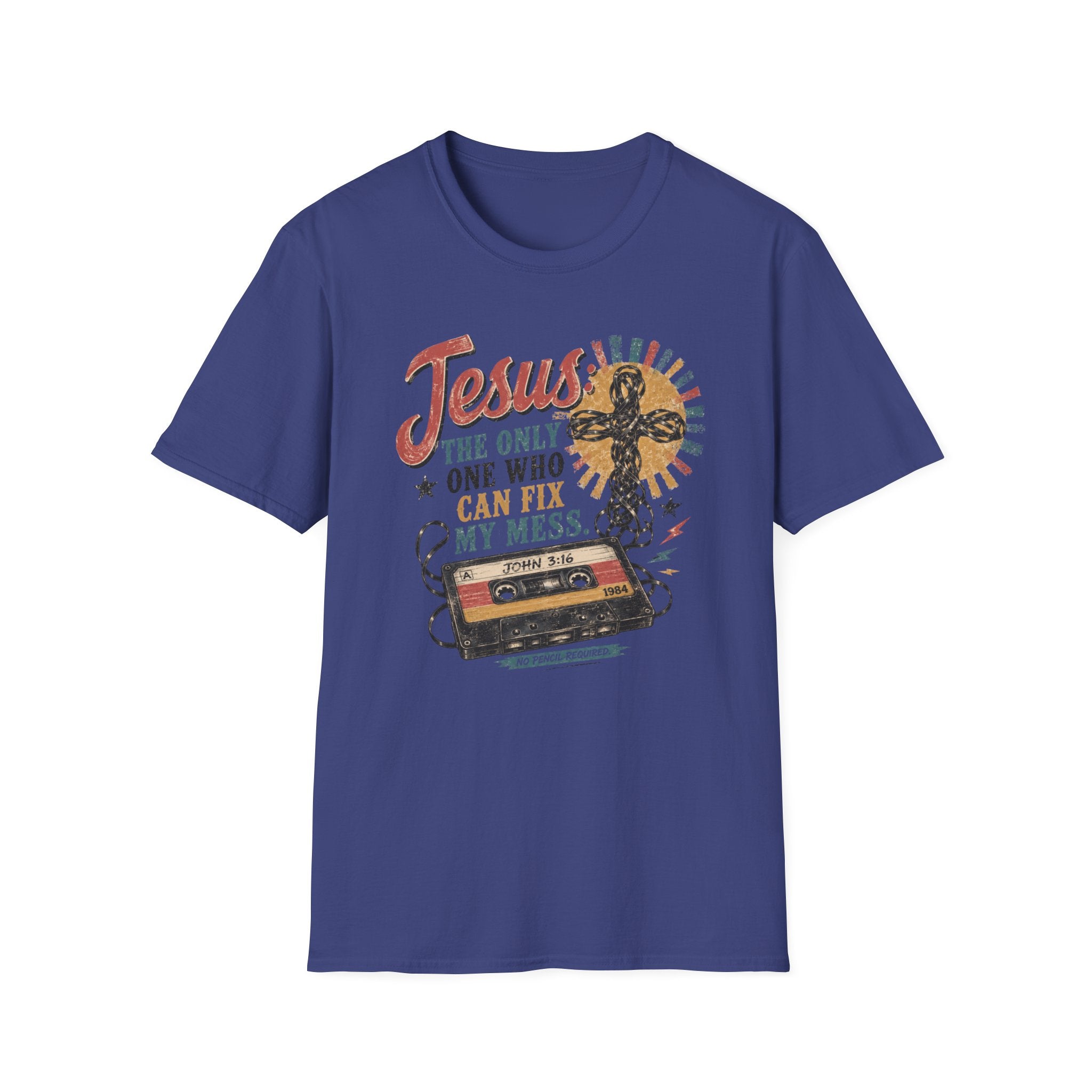 Jesus Can Fix My Mess T-Shirt — Retro Cassette Christian Tee
