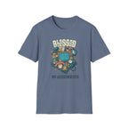 Blessed But Overstimulated T-Shirt — Retro Cozy Graphic Tee for Busy Moms & Millennials