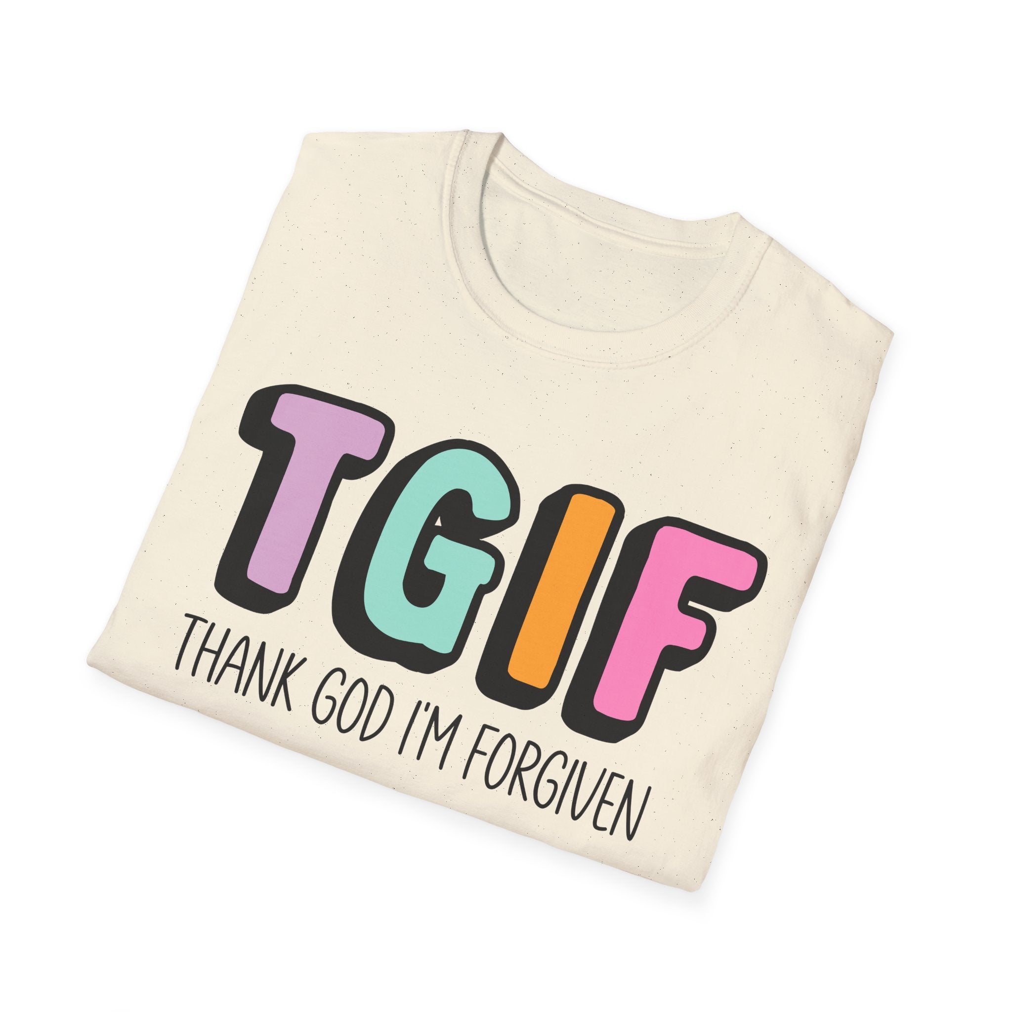 TGIF "Thank God I’m Forgiven" T-Shirt — Colorful Christian Faith Tee