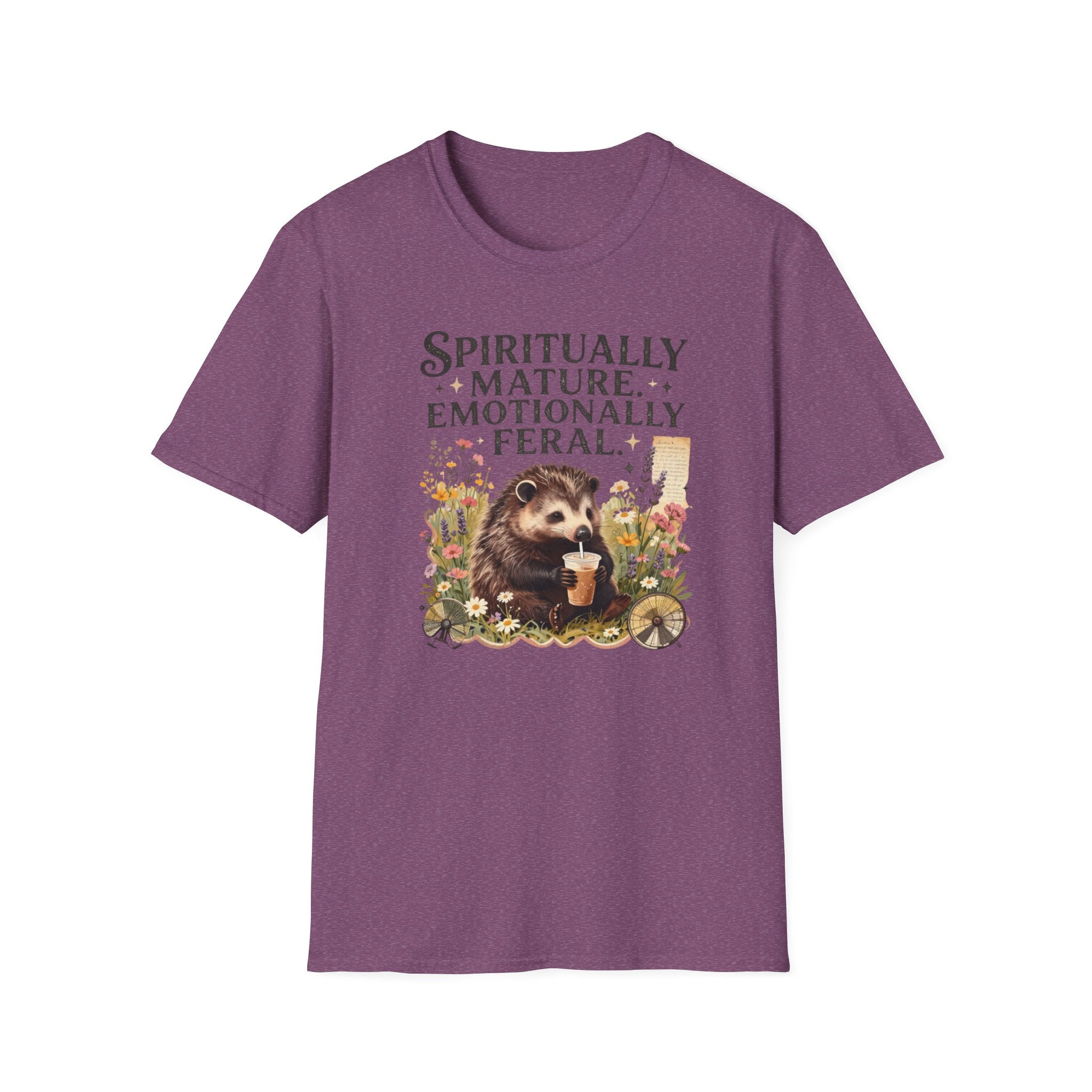 "Spiritually Mature, Emotionally Feral" Hedgehog Graphic Tee