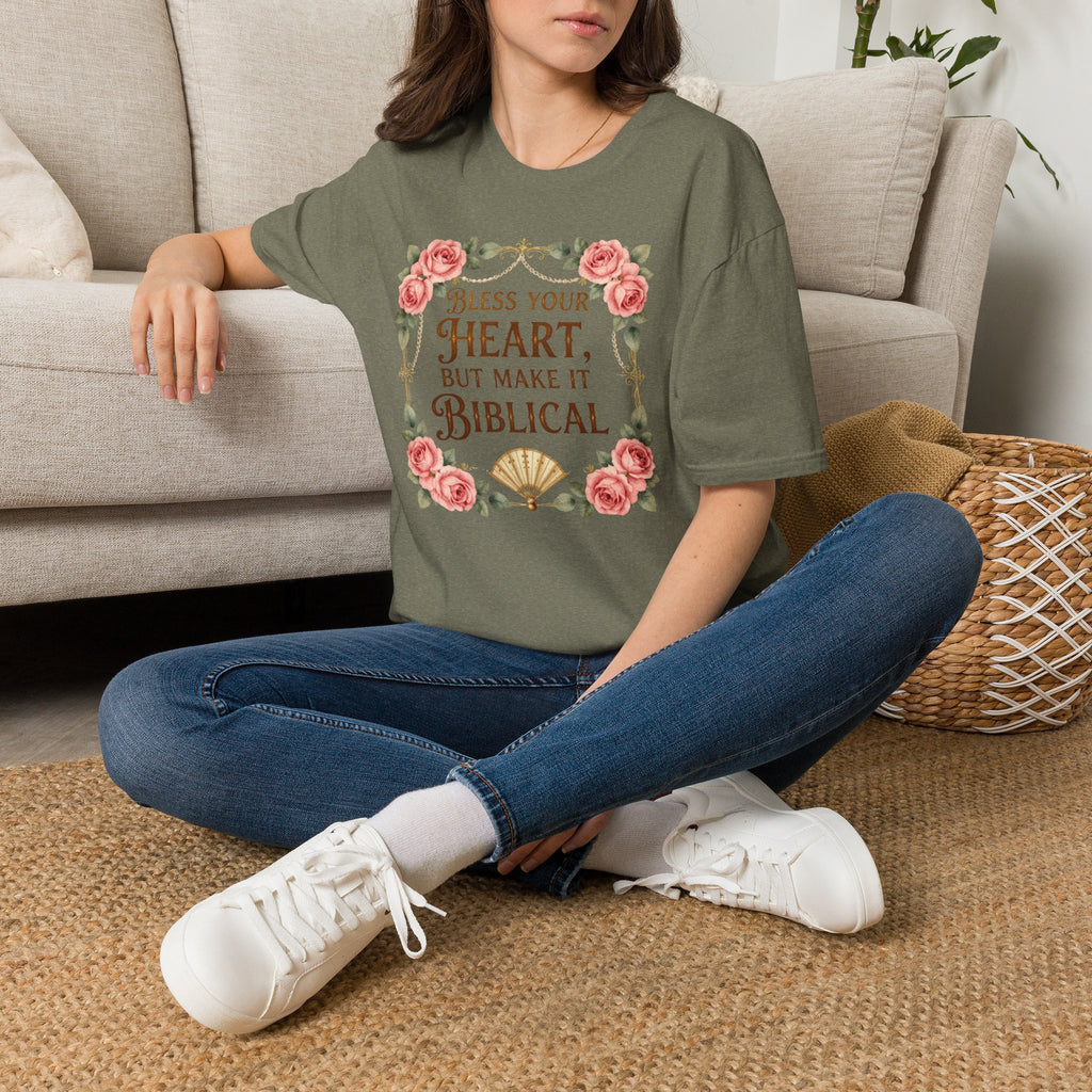Biblical Blessings T-Shirt — "Bless Your Heart, But Make It Biblical" Floral Tee