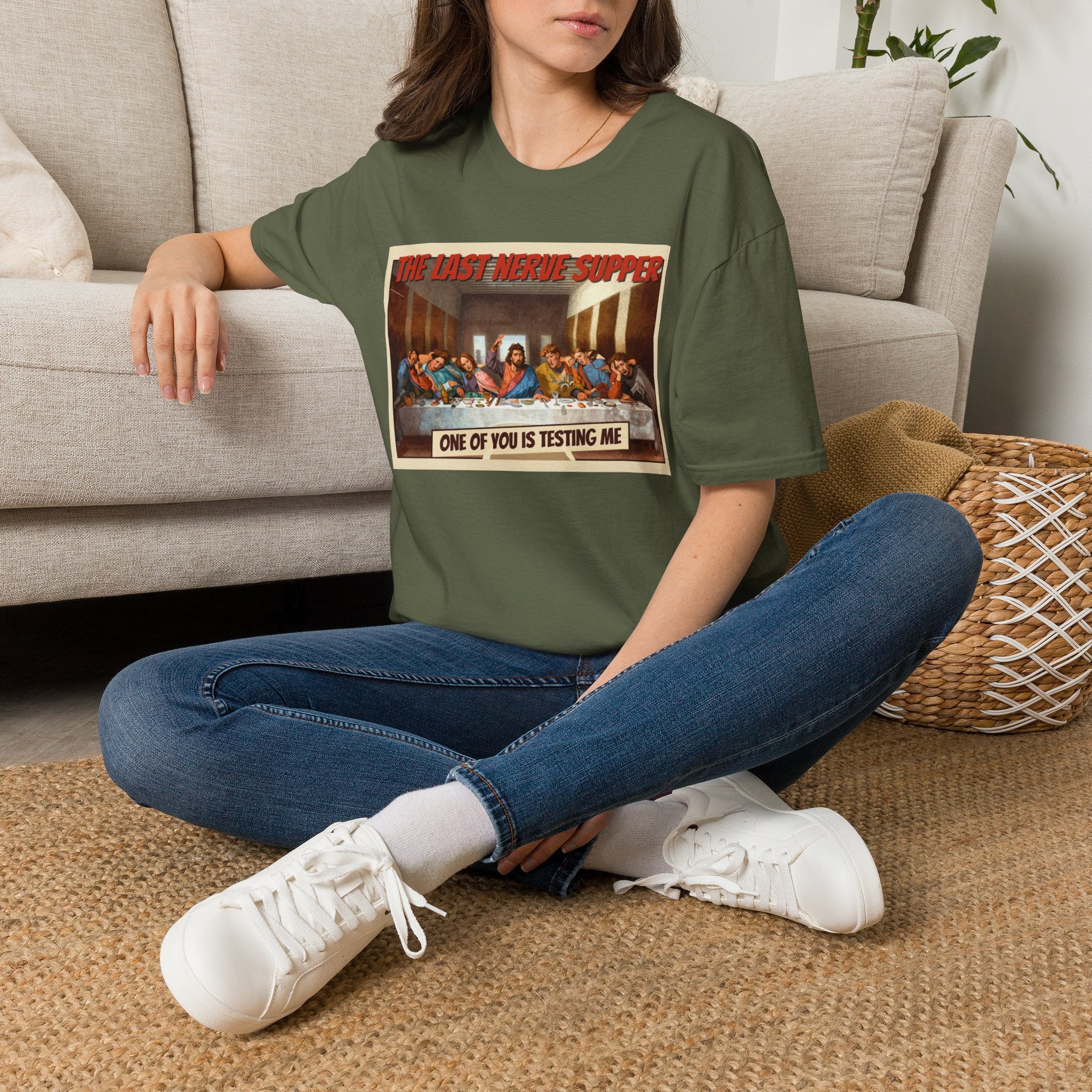 The Last Nerve Supper T-Shirt — Funny Parody Jesus Last Supper Graphic Tee