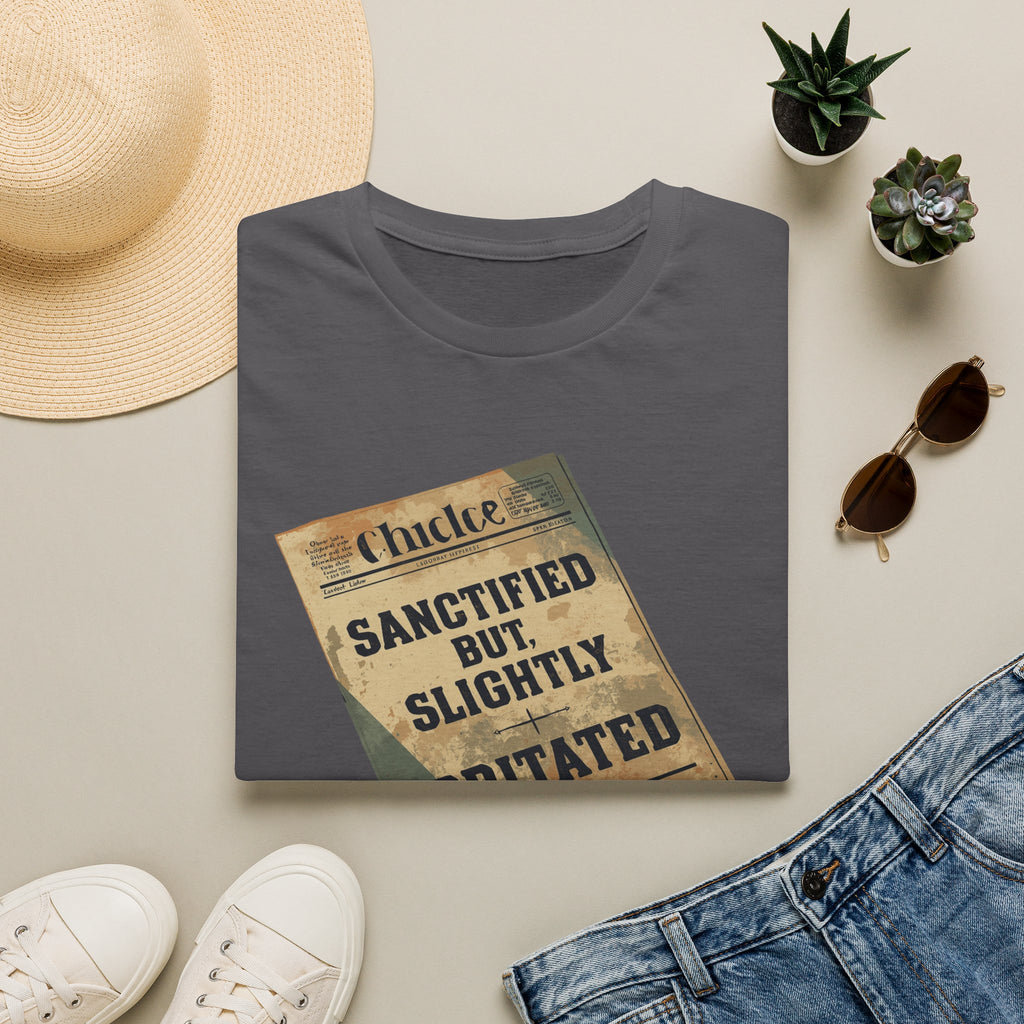 T‑Shirt — 'Sanctified But Slightly Irritated' Vintage Poster Graphic